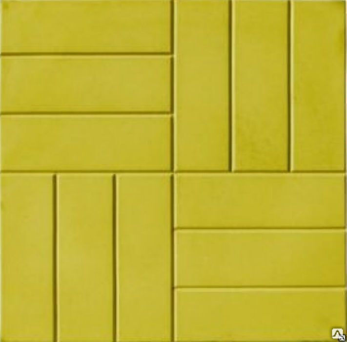 Тротуарная плитка 12 кирпичей 500х500х60 цвет жёлтый