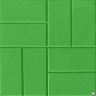 Тротуарная плитка 8 Кирпичей 400х400х50 цвет зелёный