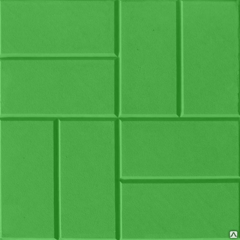 Тротуарная плитка 8 Кирпичей 300х300х30 цвет зелёный