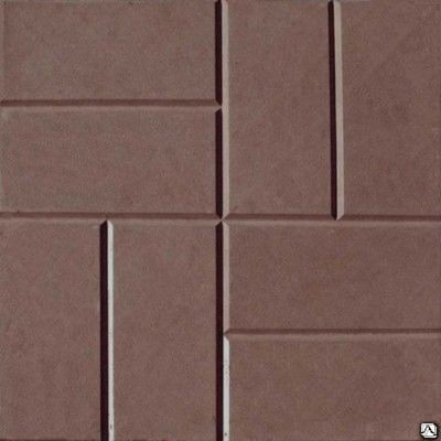 Тротуарная плитка 8 Кирпичей 400х400х50 цвет коричневый