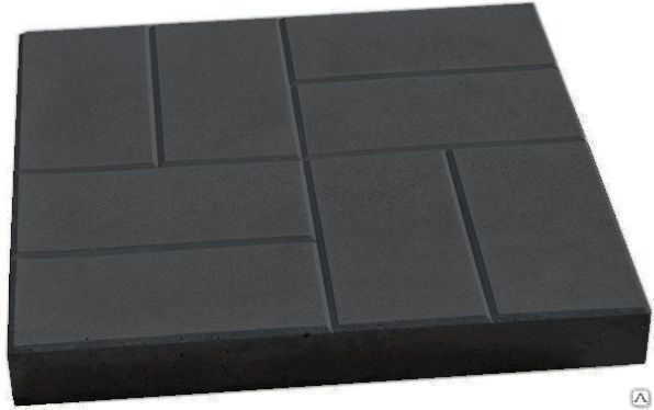 Тротуарная плитка 8 Кирпичей 400х400х50 цвет чёрный