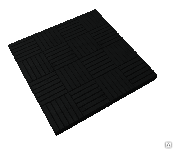 Тротуарная плитка Паркет 300х300х45 цвет чёрный