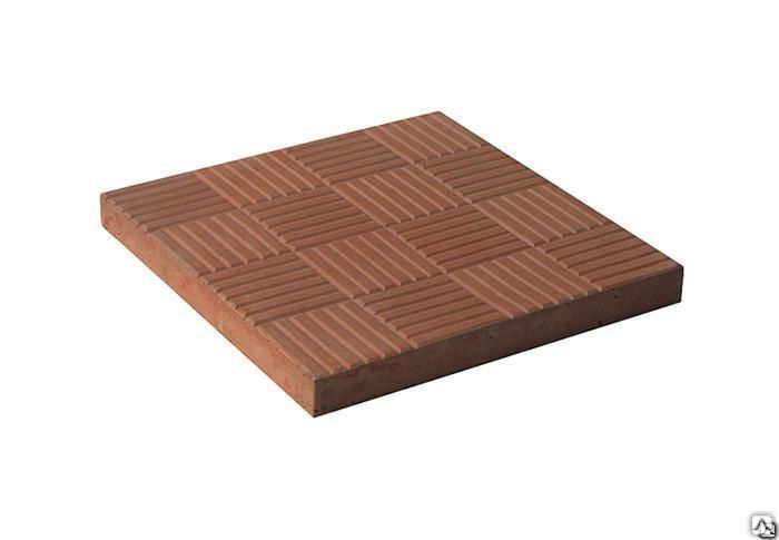 Тротуарная плитка Паркет 300х300х45 цвет коричневый