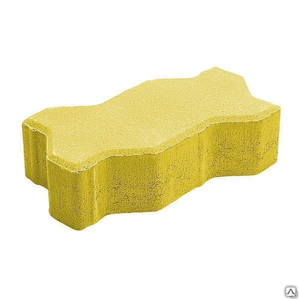 Тротуарная плитка Волна 238х119х70 цвет жёлтый