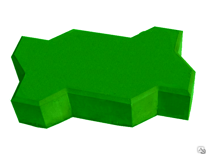 Тротуарная плитка Зигзаг 205х115х70 цвет зелёный