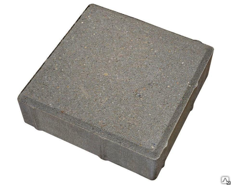 Тротуарная плитка Квадрат 6К.10 500х500х100 армированная цвет серый