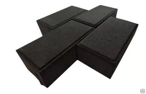 Тротуарная плитка Кирпичик 120х240х80 цвет чёрный