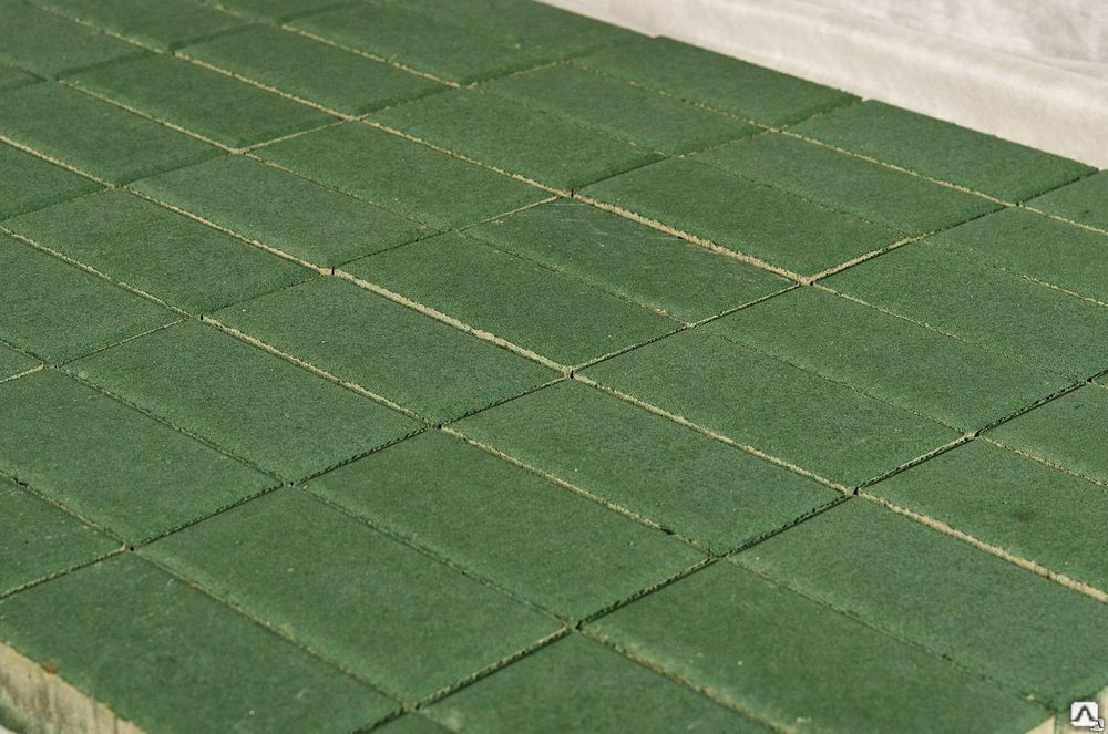 Тротуарная плитка Прямоугольник 400х300х70 цвет зелёный