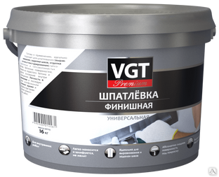Шпатлёвка ВД финишная VGT Premium 25 кг VGT 