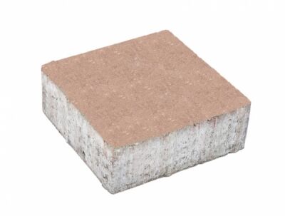 Плитка тротуарная для дачи «Квадрат» малый 200х200х60 мм, коричневый на белом цементе