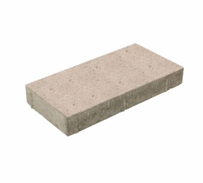 Плитка тротуарная «Домино» 400х150х60 мм, бежевый на белом цементе